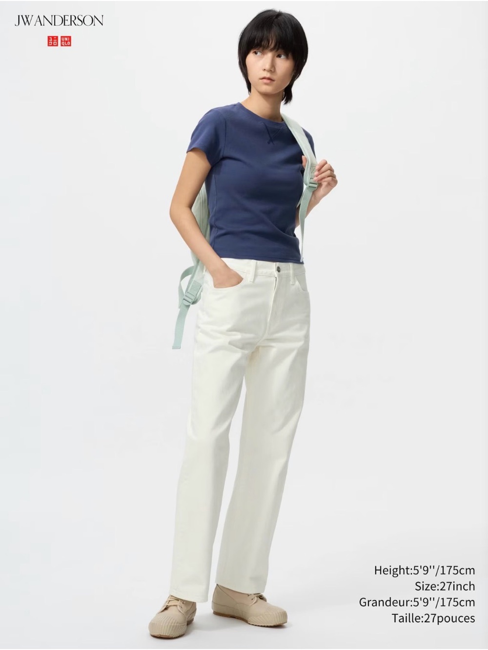 Uniqlo JW Women’s Straight-Leg Jeans in Off-White